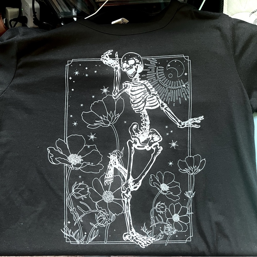 Skeleton with Flowers Tee